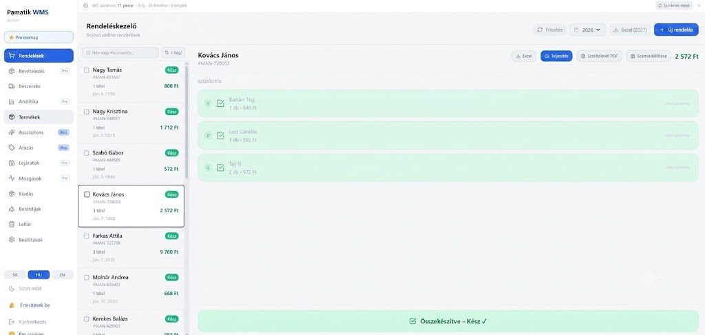 Raktárkezelő program webshopoknak és boltoknak